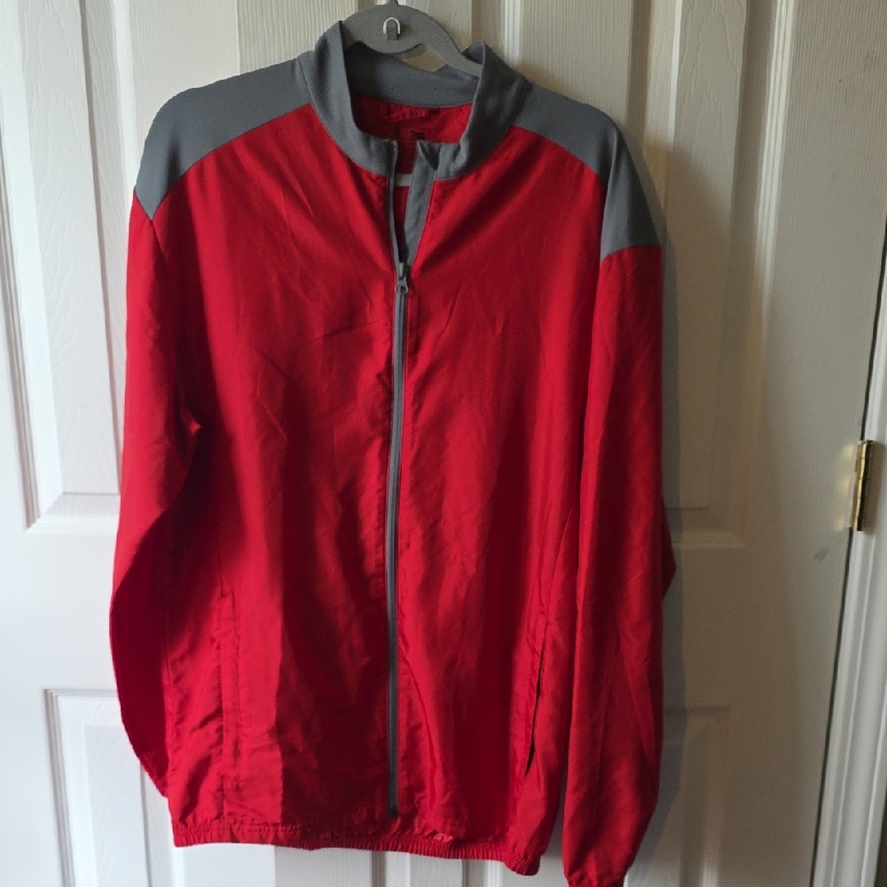 adidas Red and Gray Windbreaker for Men